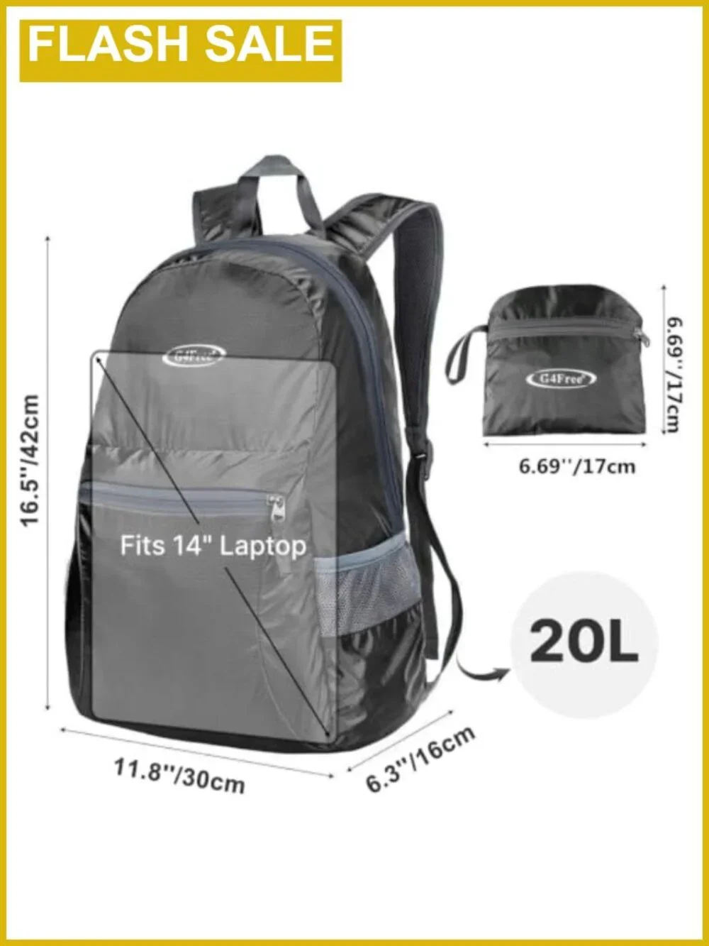 20L Small Packable Travel Hiking Backpack Foldable Lightweight